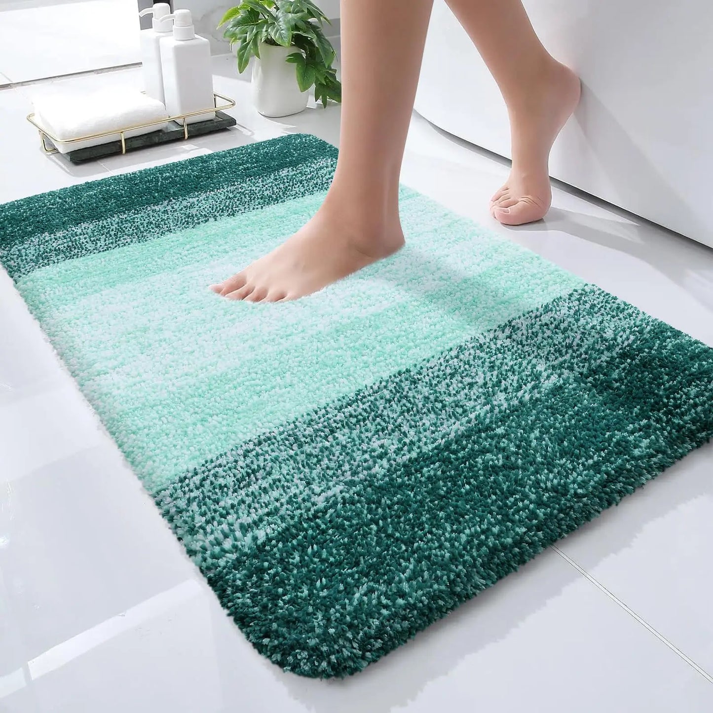 Kitinjoy Tappeto Da Bagno In Microfibra Assorbente Morbido Antiscivolo Shaggy Lavabile In Lavatrice