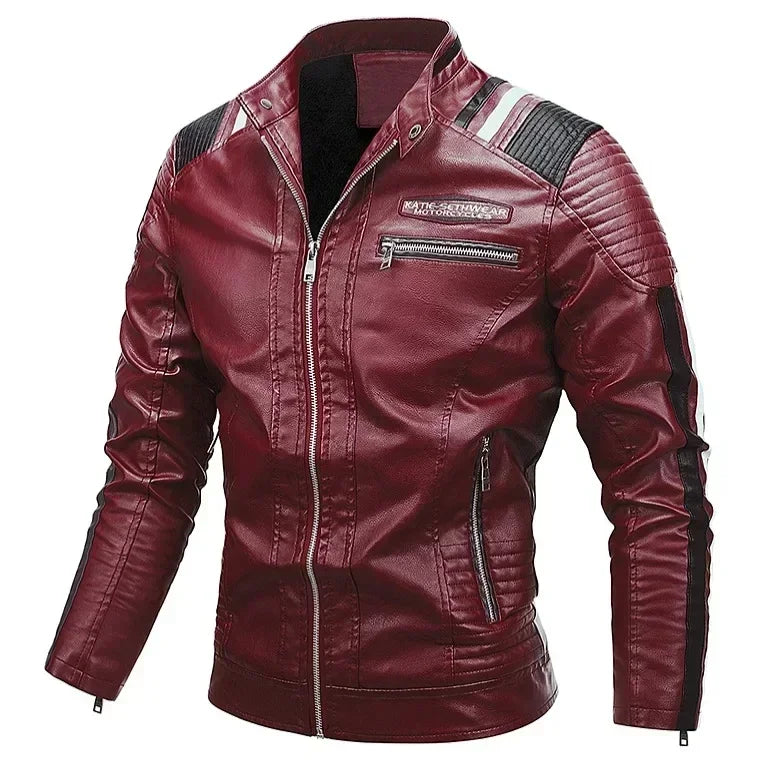 Giacca Da Motociclista In Pelle Da Uomo Bomber Con Colletto In Piedi Giacche Da Moto Per Uomo PU Di