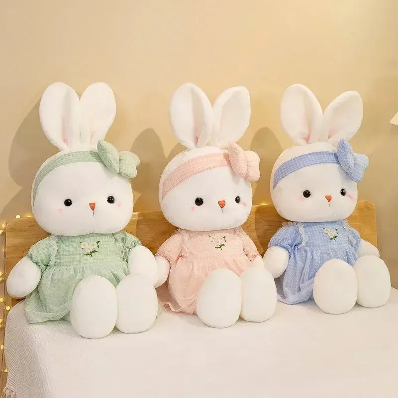 Peluche Coniglio Cartone Animato Vestito Floreale Regalo Per Pasqua San Valentino Compleanno Decorazione Casa