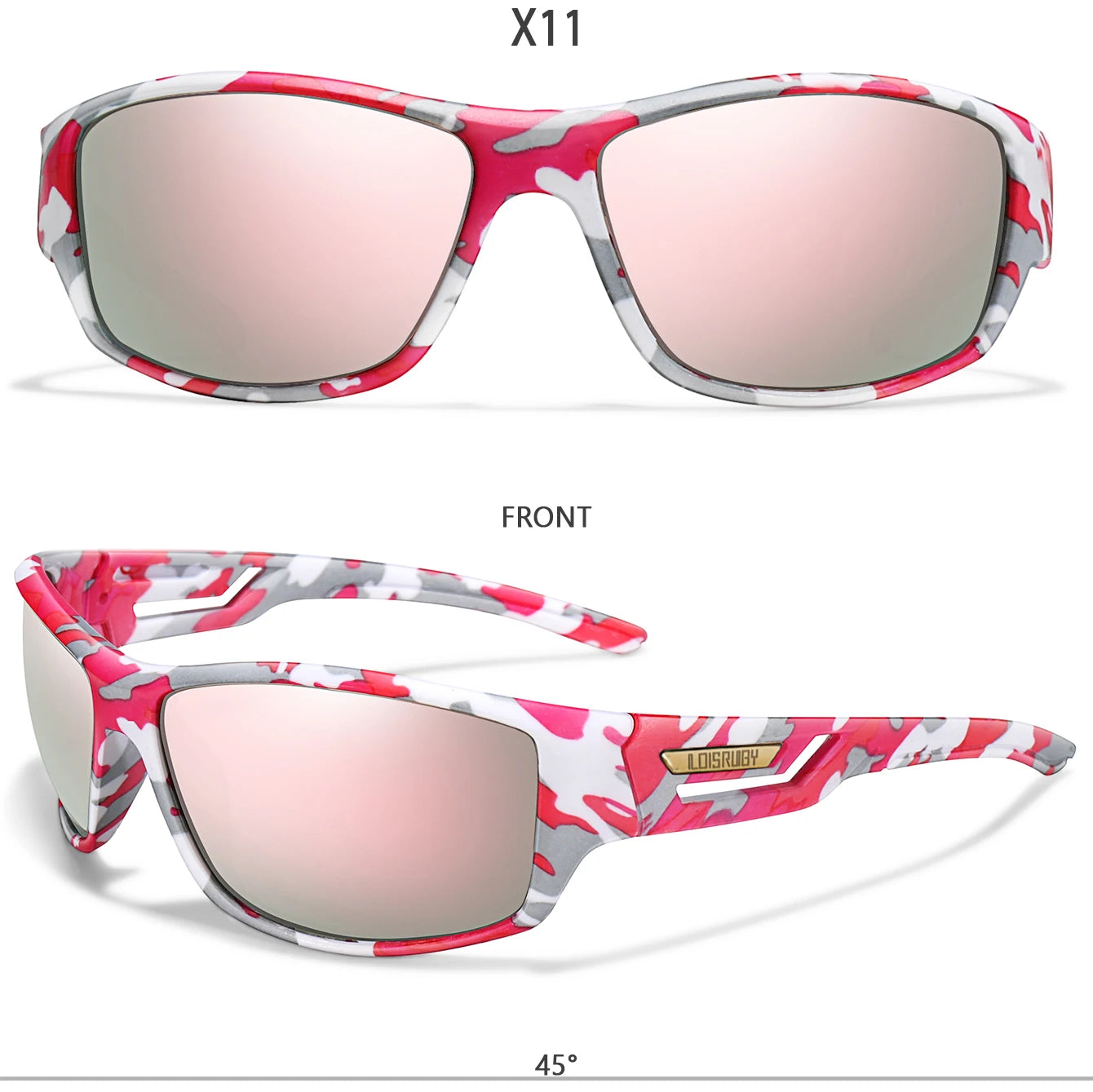 LOISRUBY Occhiali Da Sole Polarizzati Da Pesca Uomo Camouflage Guida Sport All Aperto Ciclismo E Corsa UV400 Attrezzatura