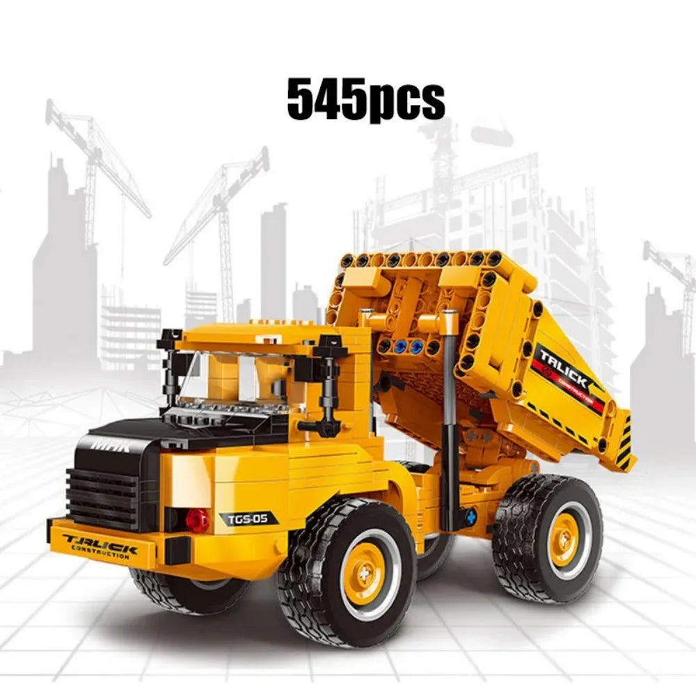 Set Costruzioni Multi Veicoli Caricabatteria Gru Camion Fai Da Te Blocchi Ingegneria Giocattolo Per Bambini
