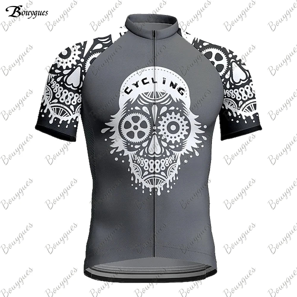 Maglia Ciclismo Uomo 2023 Skull MTB Maillot Abbigliamento Bicicletta Traspirante Asciugatura Rapida Tasche Antisudore