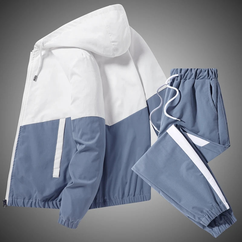 Tuta Sportiva Uomo 2026 Completo Casual Con Giacca E Pantaloni Con Cappuccio Set 2 Pezzi Hip Hop Per Corsa E Sport
