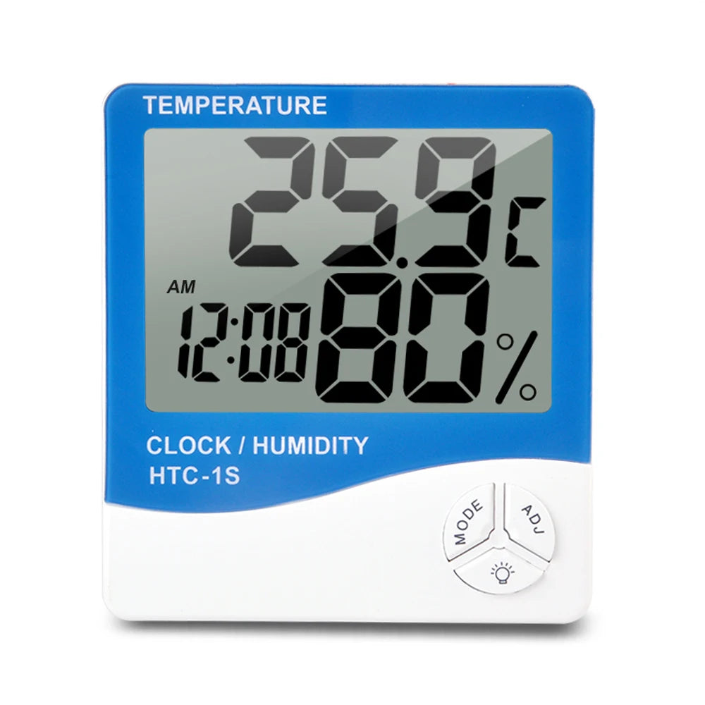 HTC 1S LCD Igrometro Digitale Misuratore di Umidità e Termometro Esterno Interno Stazione Meteo Orologio