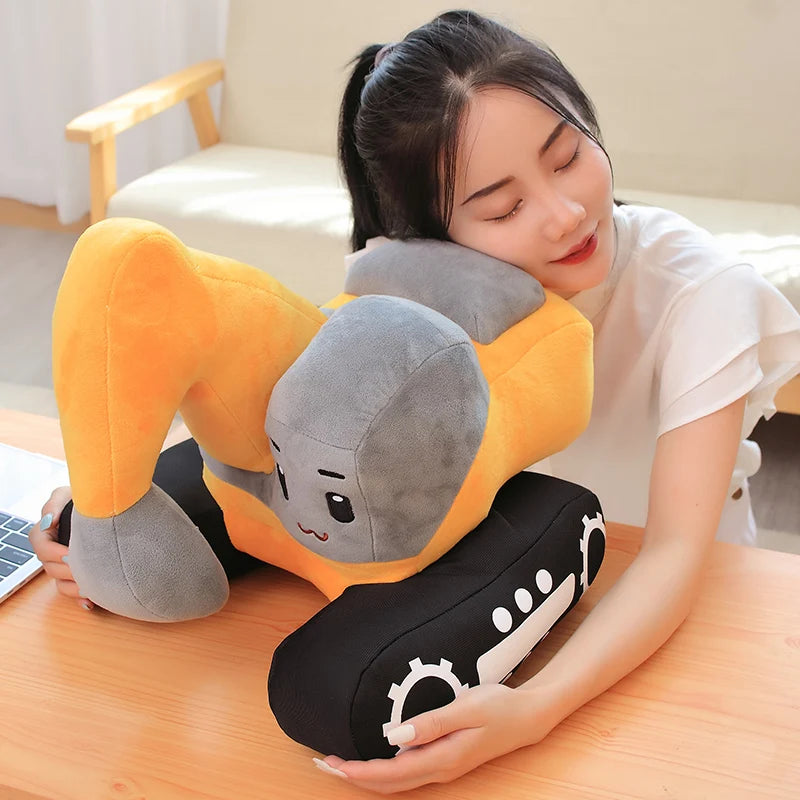 Simulazione Trattore Escavatore Giocattoli Di Peluche Per Auto Kawaii Morbido Cuscino Veicoli Regalo Natale Bambini