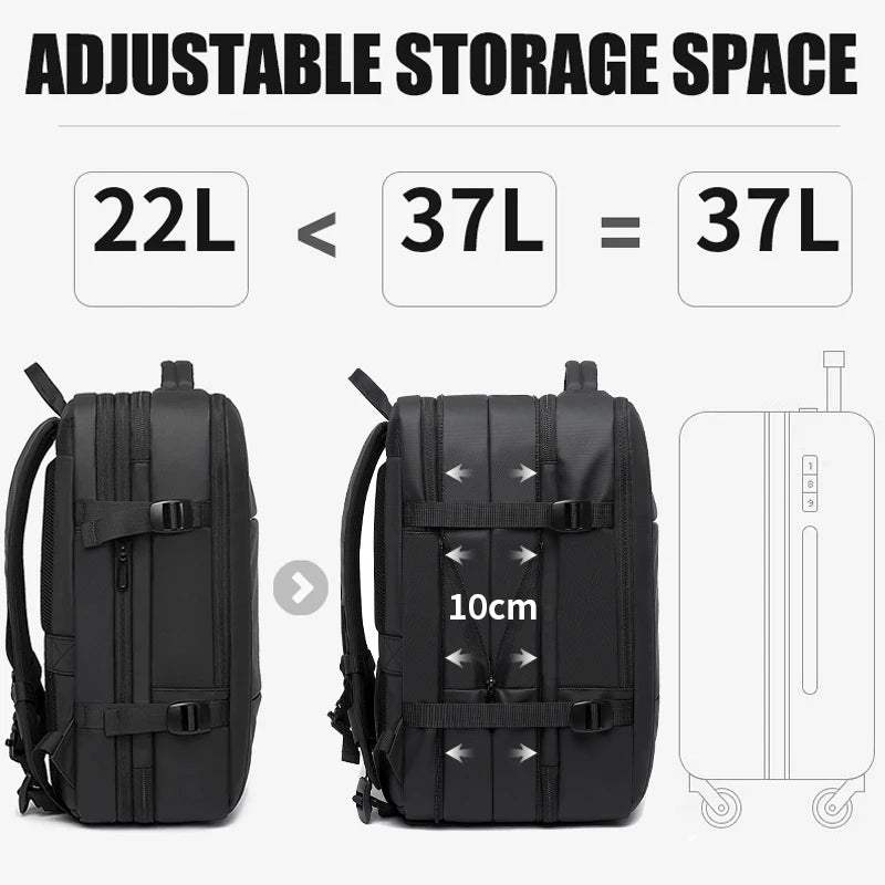 Zaino Espandibile BANGE Da Uomo Per Laptop 17,3 Pollici Impermeabile Grande Capacità Per Viaggio E Escursionismo