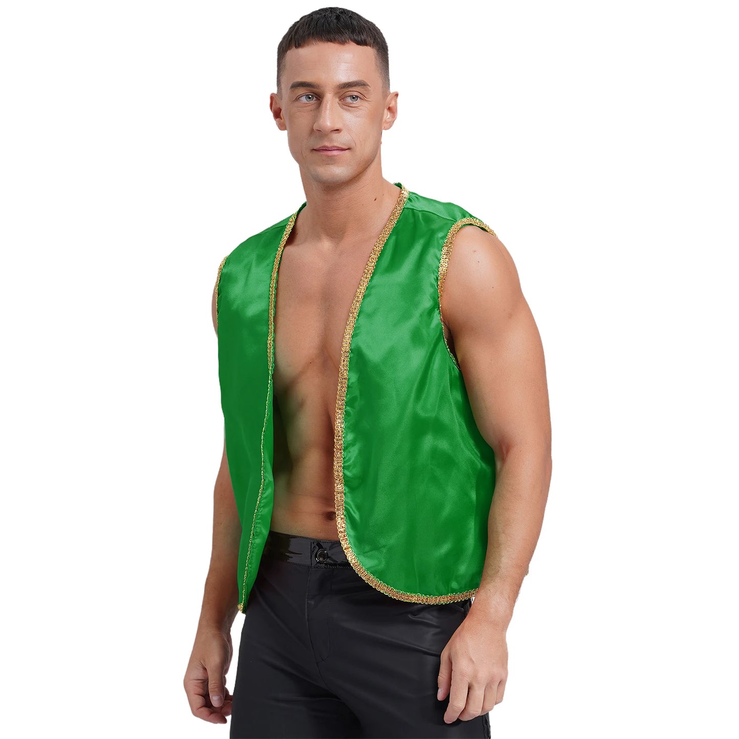 Costume Fantasy Myth Prince Aladin per adulti Gilet senza maniche e pantaloni Abito da palcoscenico per feste a tema Halloween Cosplay