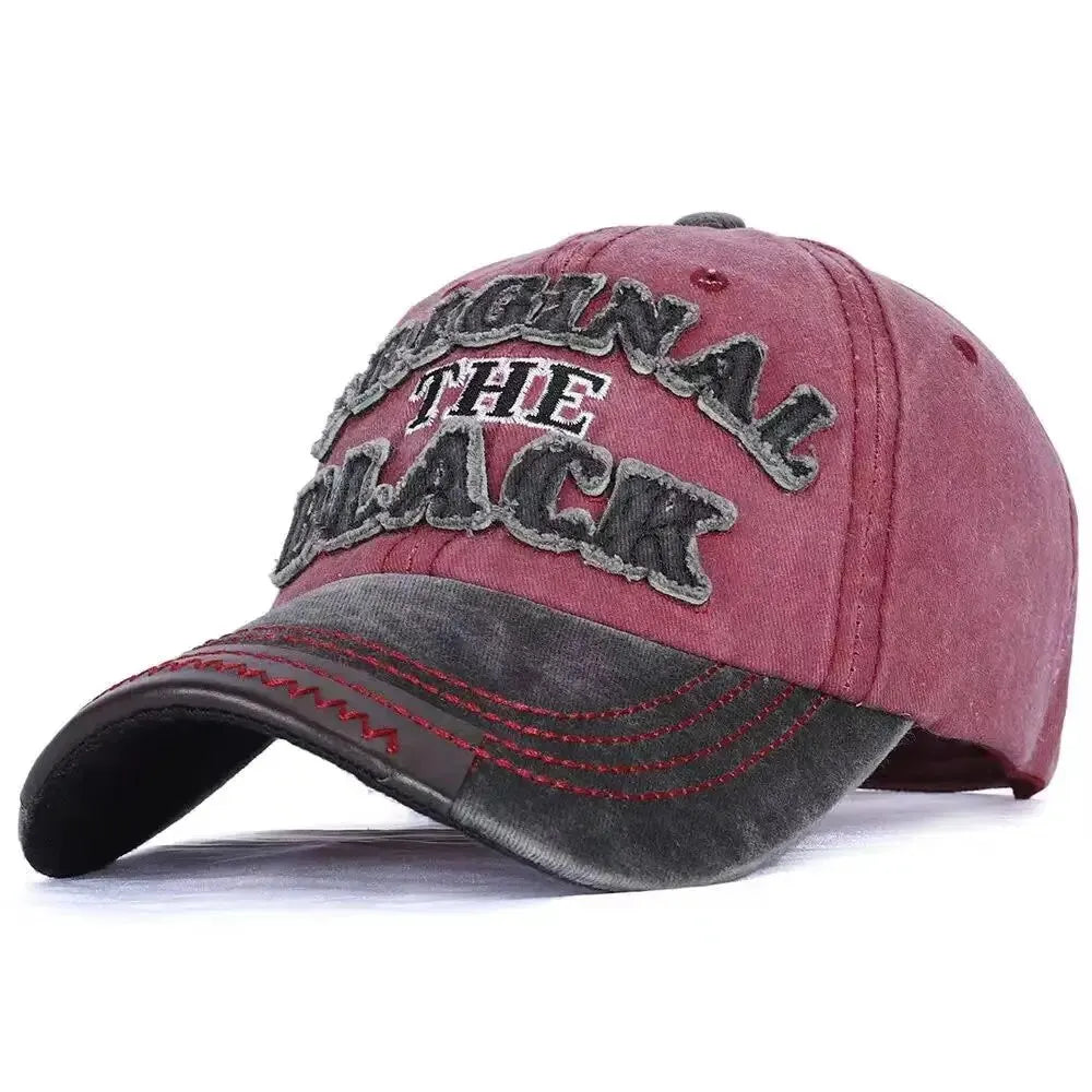 Berretto Da Baseball Vintage Unisex Cotone Lavato Ricamo Lettera Nera Berretto Casual Da Esterno