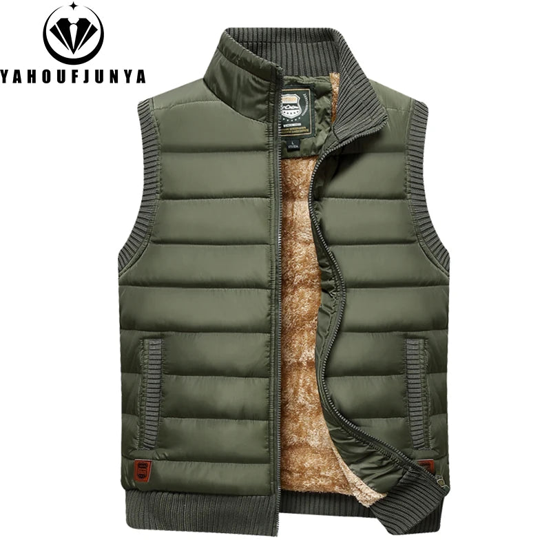 Uomo 2024 Inverno Senza Maniche Gilet Con Colletto Alla Coreana Antivento Caldo Autunno Tinta Unita Casual Outdoor