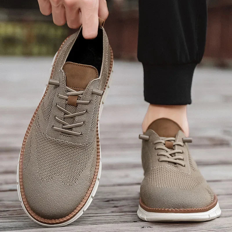 Scarpe Casual Uomo Traspiranti Brogue Classiche Ammortizzazione Design A Blocchi Colore Sneakers Eleganti Leggere