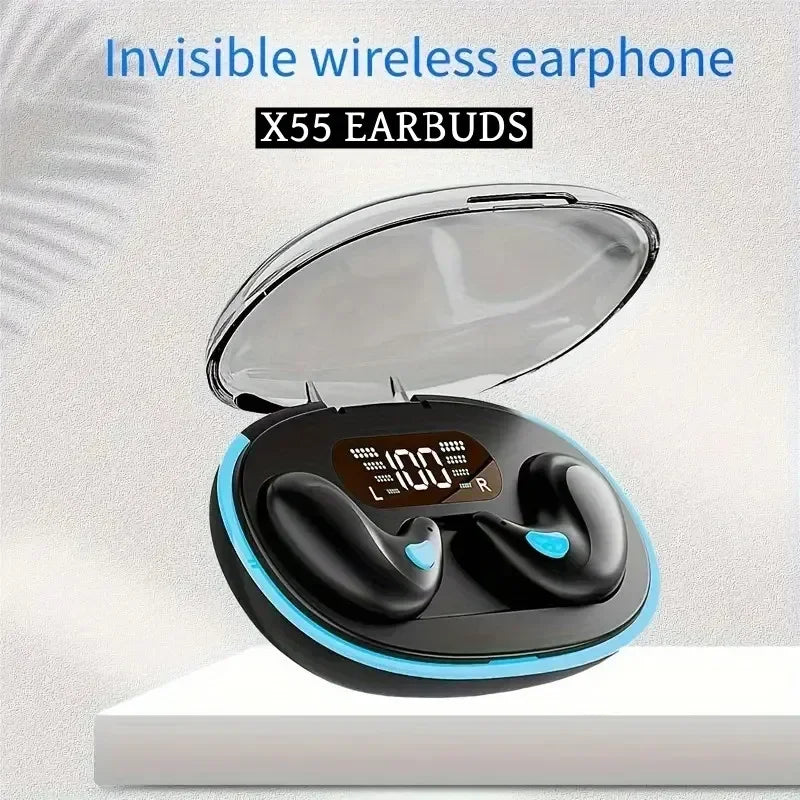 X55 Auricolari Per Dormire Mini Cuffie Wireless TWS Bluetooth Cuffie Stereo Con Microfono Chiamata HD Sport