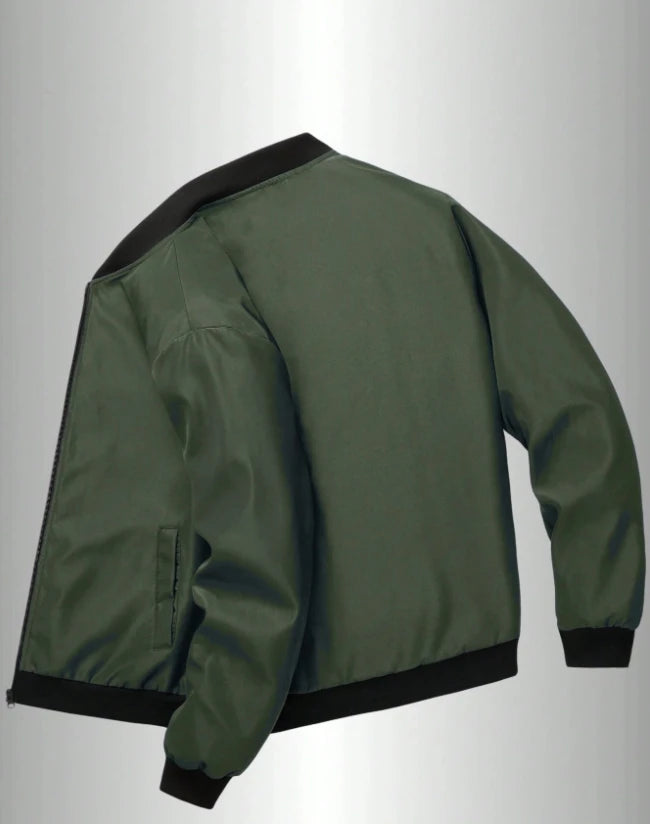 Giacca Uomo Sottile In Tinta Unita 2024 Primavera Autunno Con Colletto Baseball Corto Poliestere Business Casual