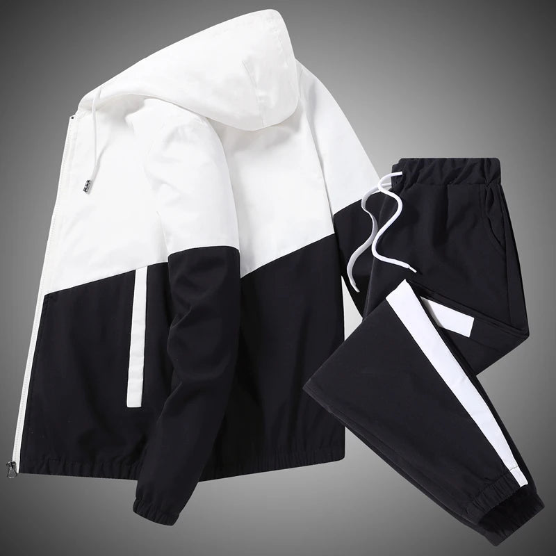 Tuta Sportiva Uomo 2026 Completo Casual Con Giacca E Pantaloni Con Cappuccio Set 2 Pezzi Hip Hop Per Corsa E Sport