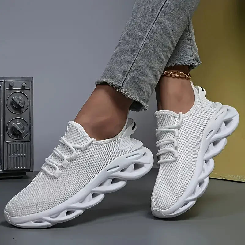 Scarpe sportive casual da uomo Sneakers leggere e traspiranti Scarpe da corsa nere in mesh per esterni Scarpe da passeggio per tennis da jogging atletiche