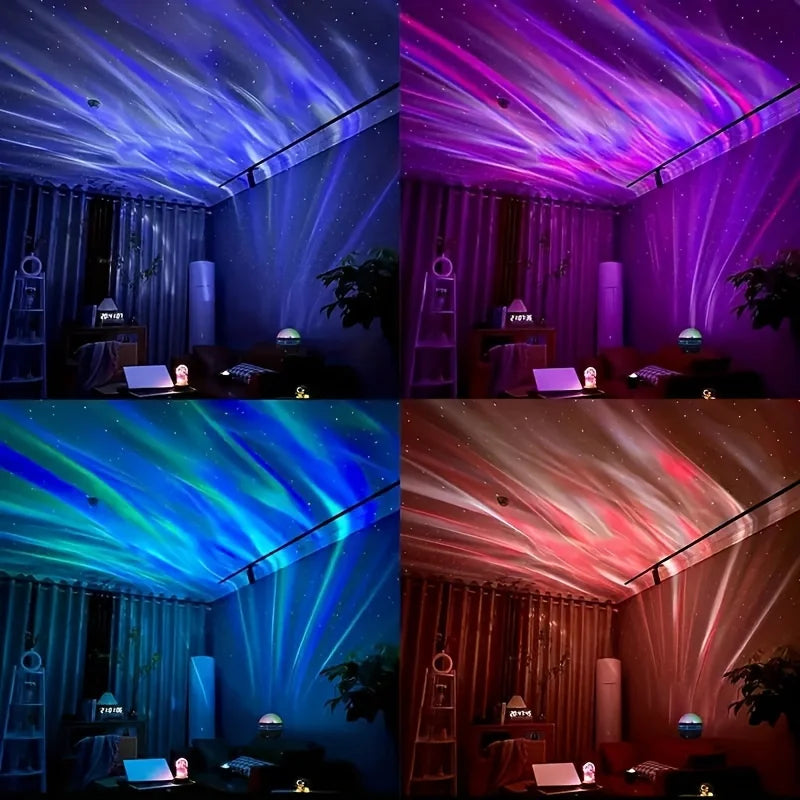 Proiettore di luce settentrionale a LED con cielo stellato Una varietà di stili Lampada da proiezione con rotazione automatica del telecomando per l'arredamento della festa in casa