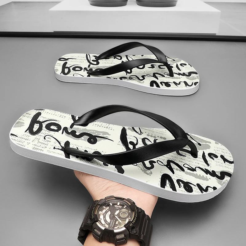Infradito Da Uomo Antiscivolo Con Suola Morbida Clip Antiscivolo Design Pittura Cinese Sabbia Da Spiaggia