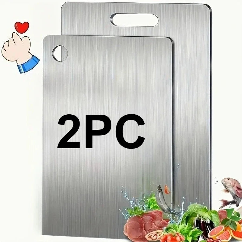 Set Di Taglieri In Acciaio Inossidabile Due Pezzi Antiscivolo Per Carne E Verdure Senza BPA E Antiruggine