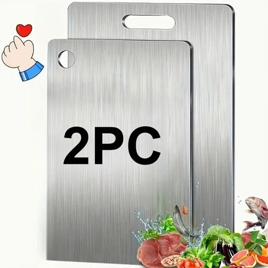 Set Di Taglieri In Acciaio Inossidabile Due Pezzi Antiscivolo Per Carne E Verdure Senza BPA E Antiruggine