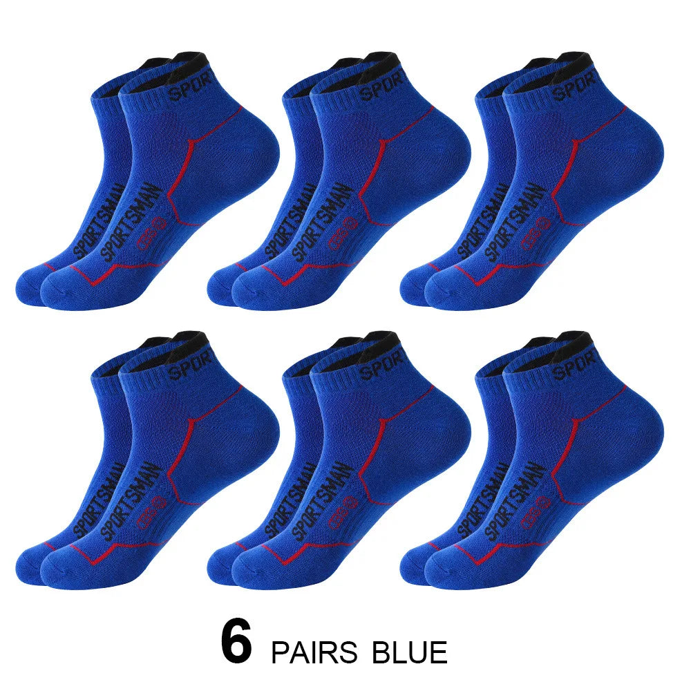Calzini Corti Da Uomo Per Basket E Corsa Con Rete Traspirante Assorbenti Odori Pack 6 Paia
