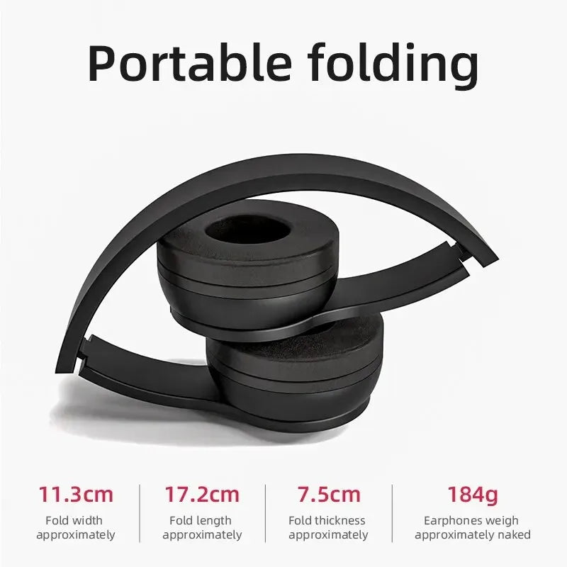 Cuffie Bluetooth 5.0 Pieghevoli Stereo Wireless Universali Per Sport E Gaming Con Controllo Volume E Cancellazione Attiva Del Rumore