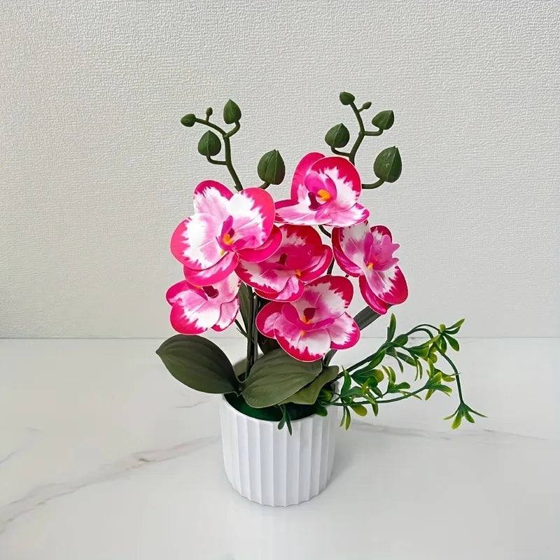 Doppio Pacchetto Farfalle Orchidee Artificiali Con 6 Fiori Verde Realistico Per Piante In Vaso Decorazione Interni