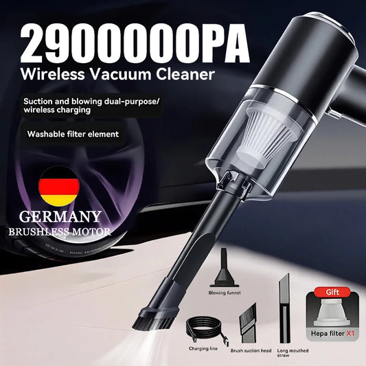 Aspirapolvere Per Auto Senza Fili Potente 2900000 Pa USB Ricaricabile 4 In 1 Portatile Per Automobilisti Soffiante
