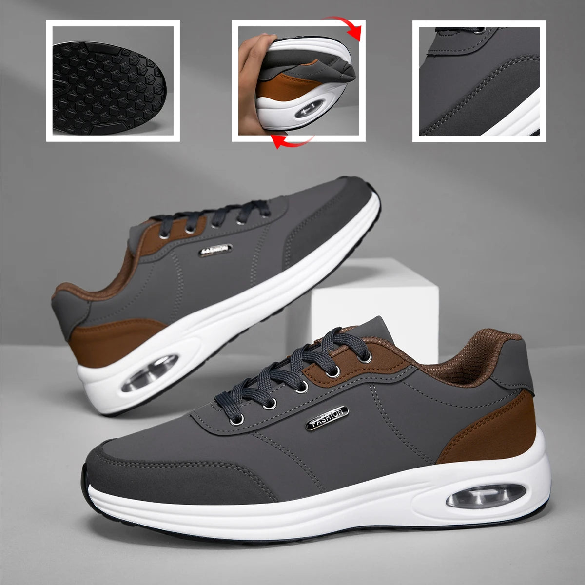Scarpe Nuove Uomo Primavera Autunno Impermeabili Ammortizzazione Antiscivolo Scarpe Sportive In Pelle Da Tennis