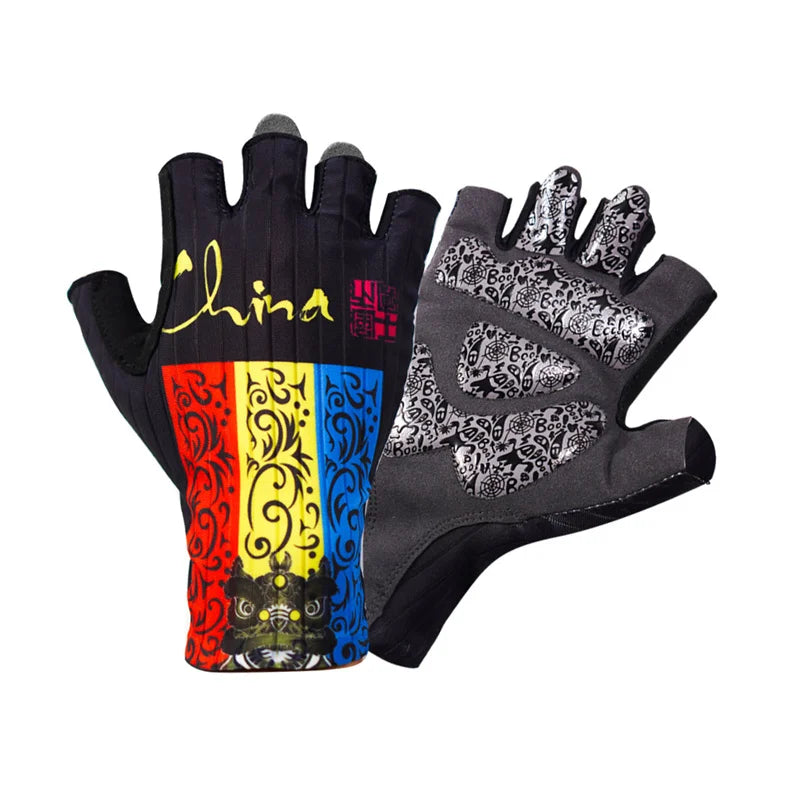 Guanti Da Ciclismo Mezze Dita Con Cuscinetti In Silicone Gel Antivibrazioni Traspiranti Per Bicicletta