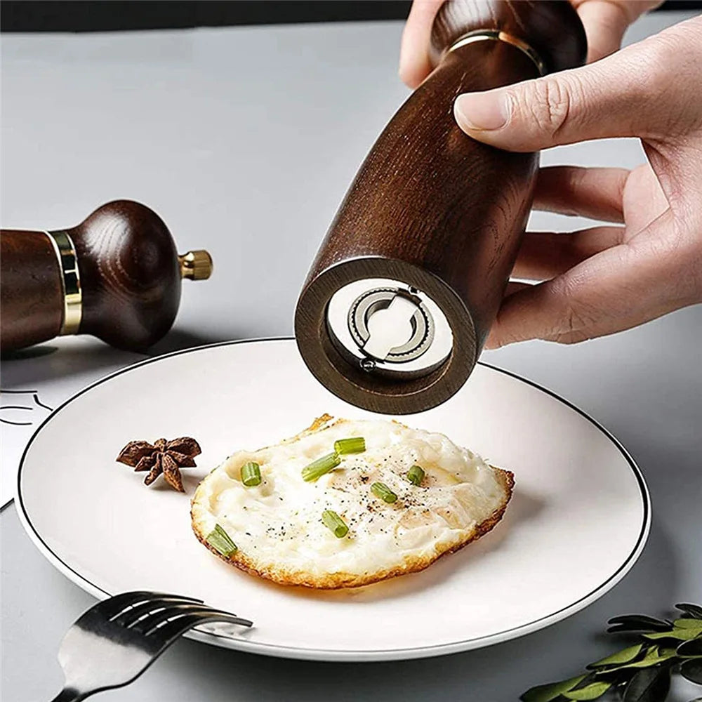 Macinapepe In Legno Con Macinino In Ceramica Regolabile Per Sale Spezie Erbe 0,625 Pollici