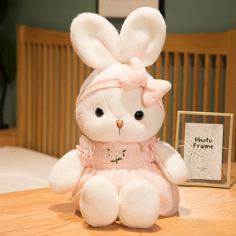 Peluche Coniglio Cartone Animato Vestito Floreale Regalo Per Pasqua San Valentino Compleanno Decorazione Casa