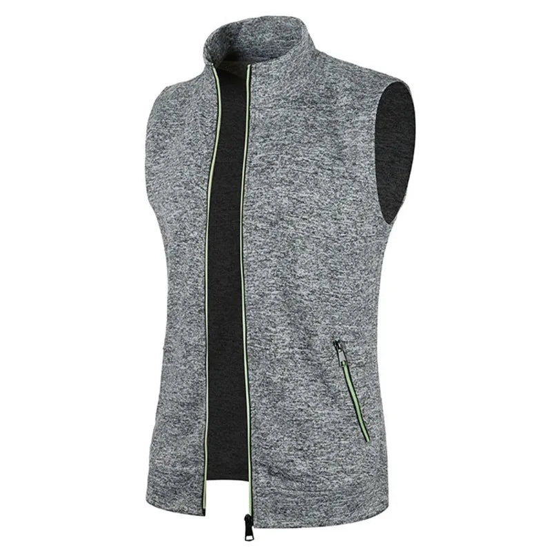 Gilet Senza Maniche Con Cerniera Da Uomo Autunno Traspirante Esterno Streetwear Dolcevita