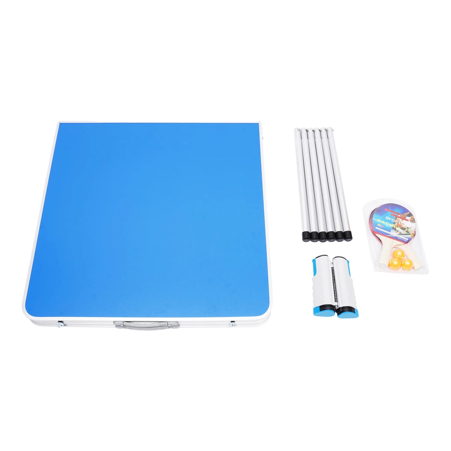 Tavolo Da Ping Pong Pieghevole Con Rete Set 2 Racchette 3 Palline 6 Staffe Interni In MDF Multifunzionale