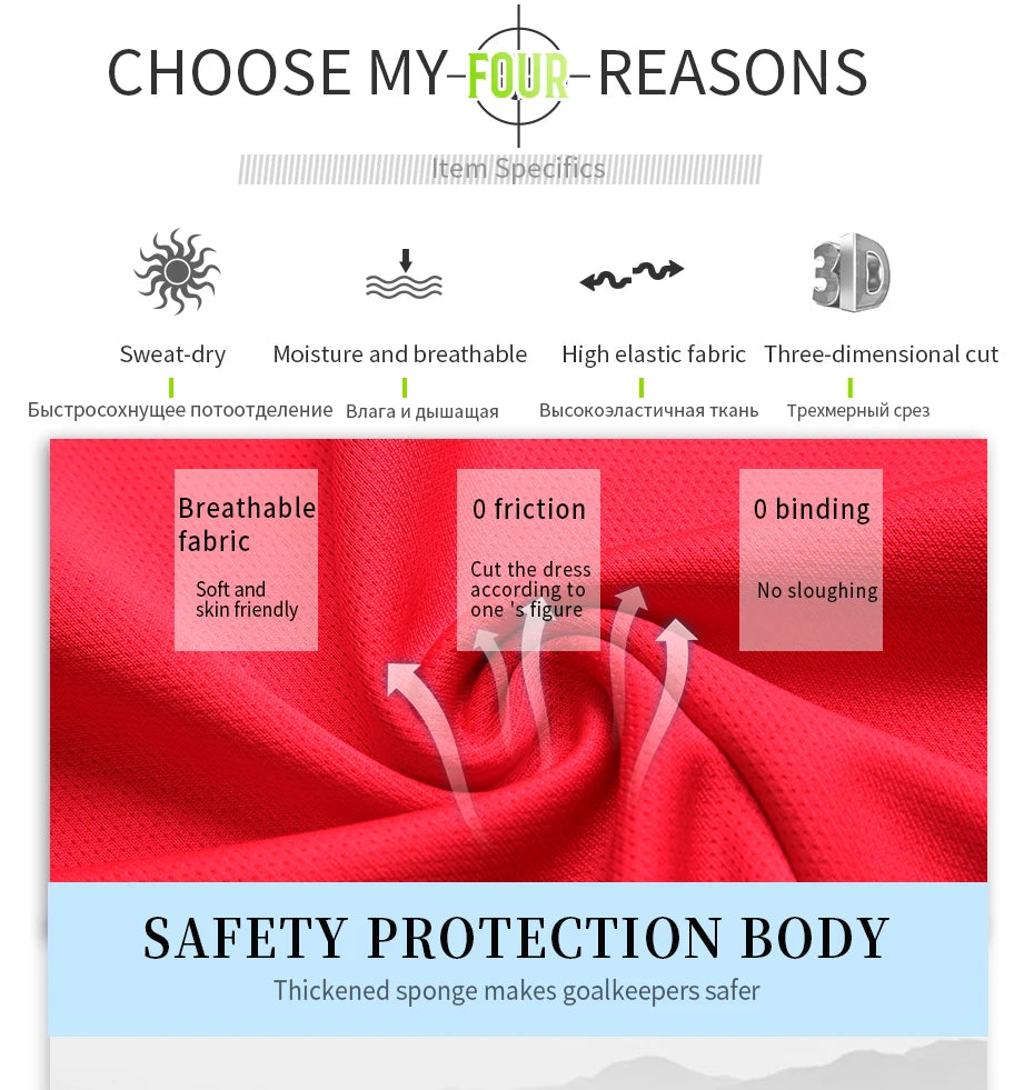 2023 uomo bambino portiere di calcio uniforme spugna protettiva manica lunga allenamento di calcio portiere top maglia da calcio pantaloni personalizzati