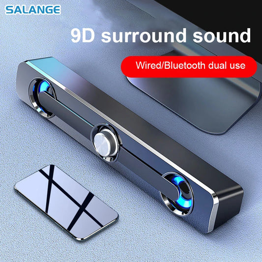 Salange Bar Sound PC Bluetooth USB Cablata Con Aux 3,5 Mm Per Proiettore Laptop Telefono Computer
