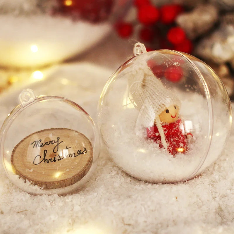 Palline Natalizie Trasparenti In Plastica 10 Pz Per Albero Di Natale Decorazione Casa Regalo Di Nozze