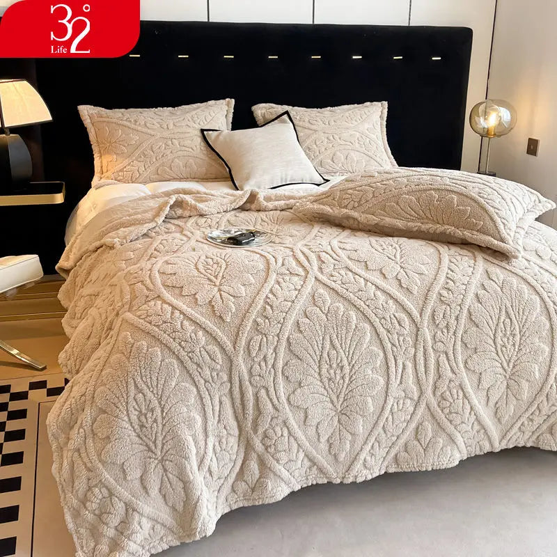 Coperta Stampata Floreale 3D In Stile Europeo Pile Di Corallo Spesso Per Inverno Calda Trapunta Facile Da Mantenere