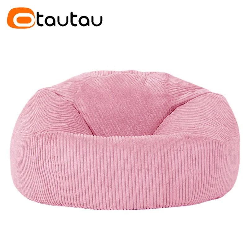 Otautau Pouf In Velluto A Coste Senza Riempitivo Pavimento Beanbag Sedia Lettino Ottomano Mobili Senza Telaio DD025