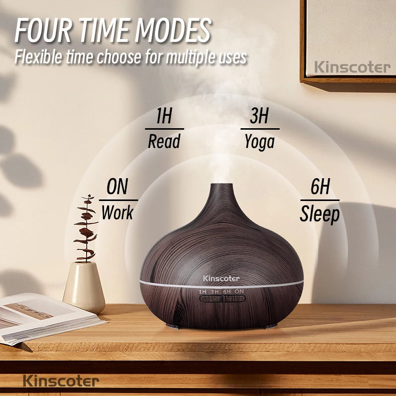 Umidificatore Ad Ultrasuoni Con Telecomando Per Diffusore Di Oli Essenziali Per Aromaterapia 550 Ml Con 7 Colori Di Luce