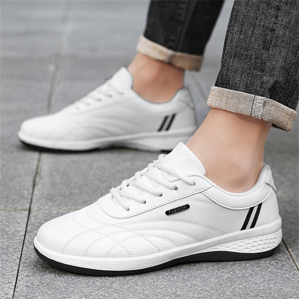 Scarpe Da Uomo Casual In Pelle Stringate Da Passeggio Per Esterni Bianco Nero Taglia 10