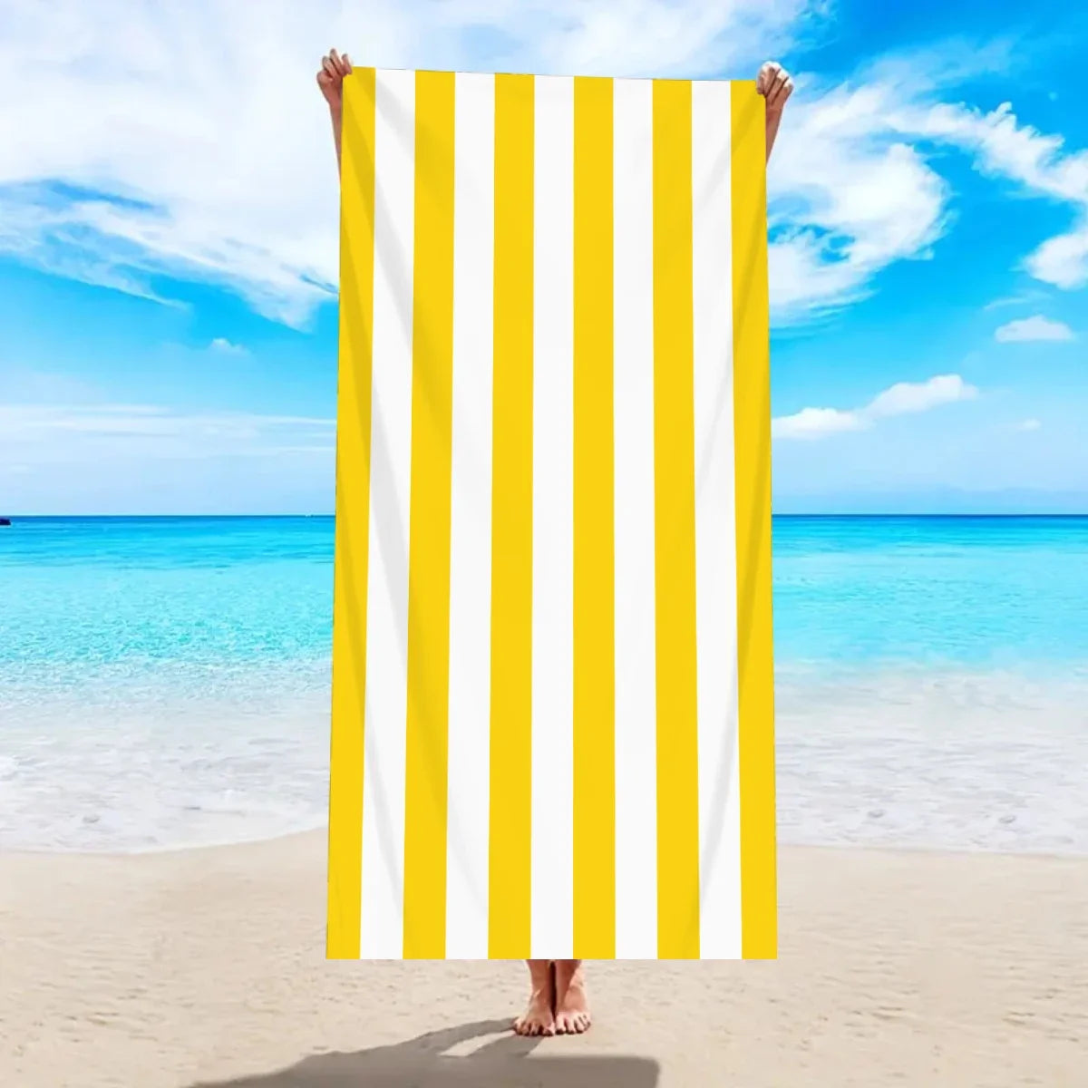 Telo Mare A Righe In Microfibra Ad Asciugatura Rapida Asciugamano Assorbente Per Spiaggia Vacanze Al Nuoto