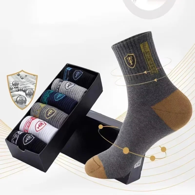 Calze Sportive Uomo in Cotone Bamboo Traspiranti Regolano Umidità per Comfort Tutto il Giorno Autunno Inverno 10 Paia