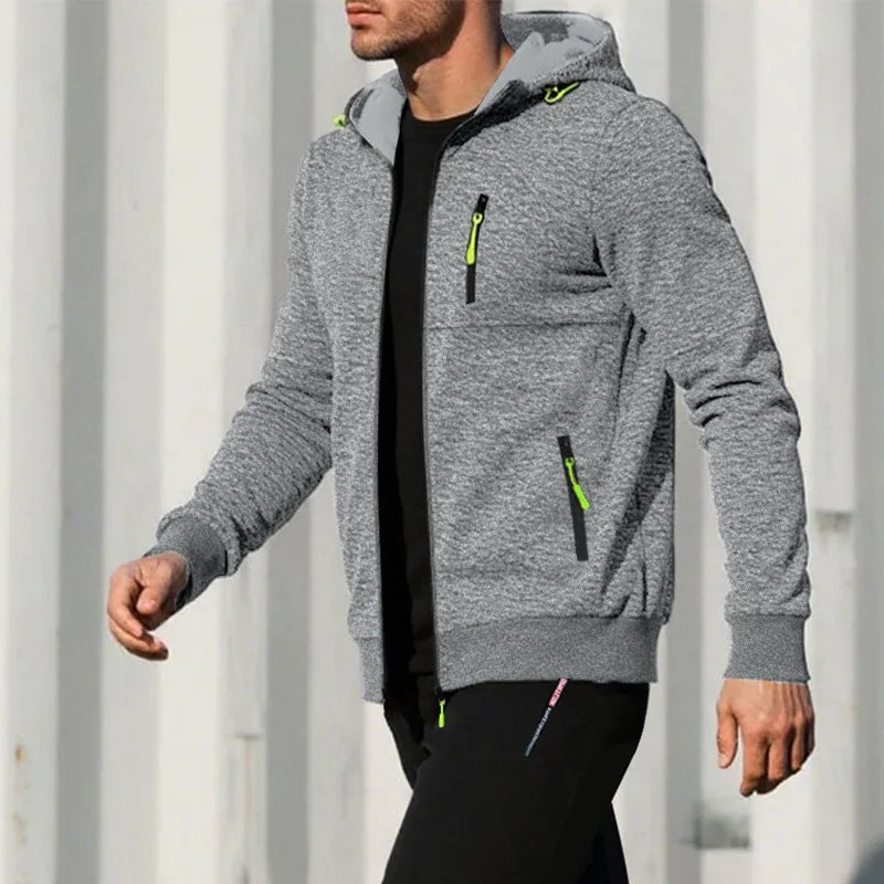 Giacca Casual Da Uomo Autunno Slim Fit Con Cappuccio E Cerniera Tinta Unita Abbigliamento Sportivo Maschile