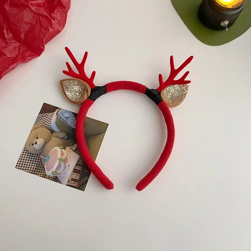 Fascia Natalizia Corna Di Renna Con Fiore Copricapo Per Capelli Per Bambini Adulti Natale Halloween Cosplay