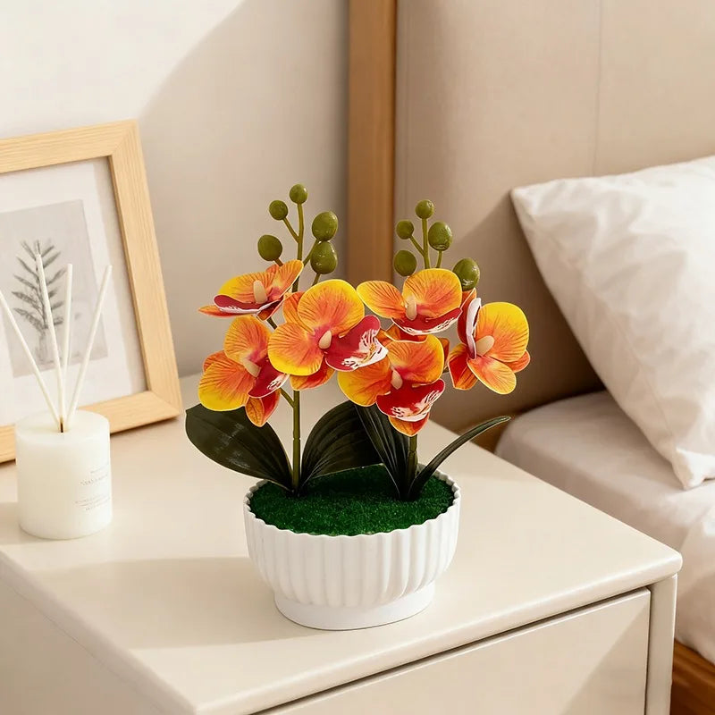 Due Set Di Tre Fiori Simulati Orchidee A Farfalla Piante In Vaso Decorazioni Per La Casa Regalo Di San Valentino