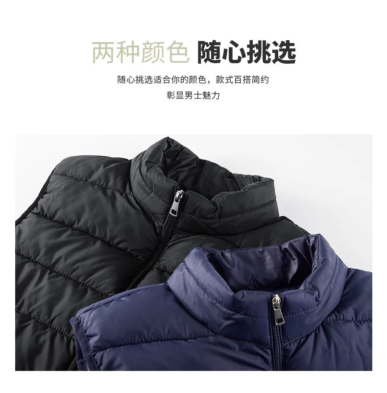 Gilet Invernale Da Uomo Antivento Senza Maniche Con Cerniera Colletto Mandarino Abbigliamento Outdoor Casual