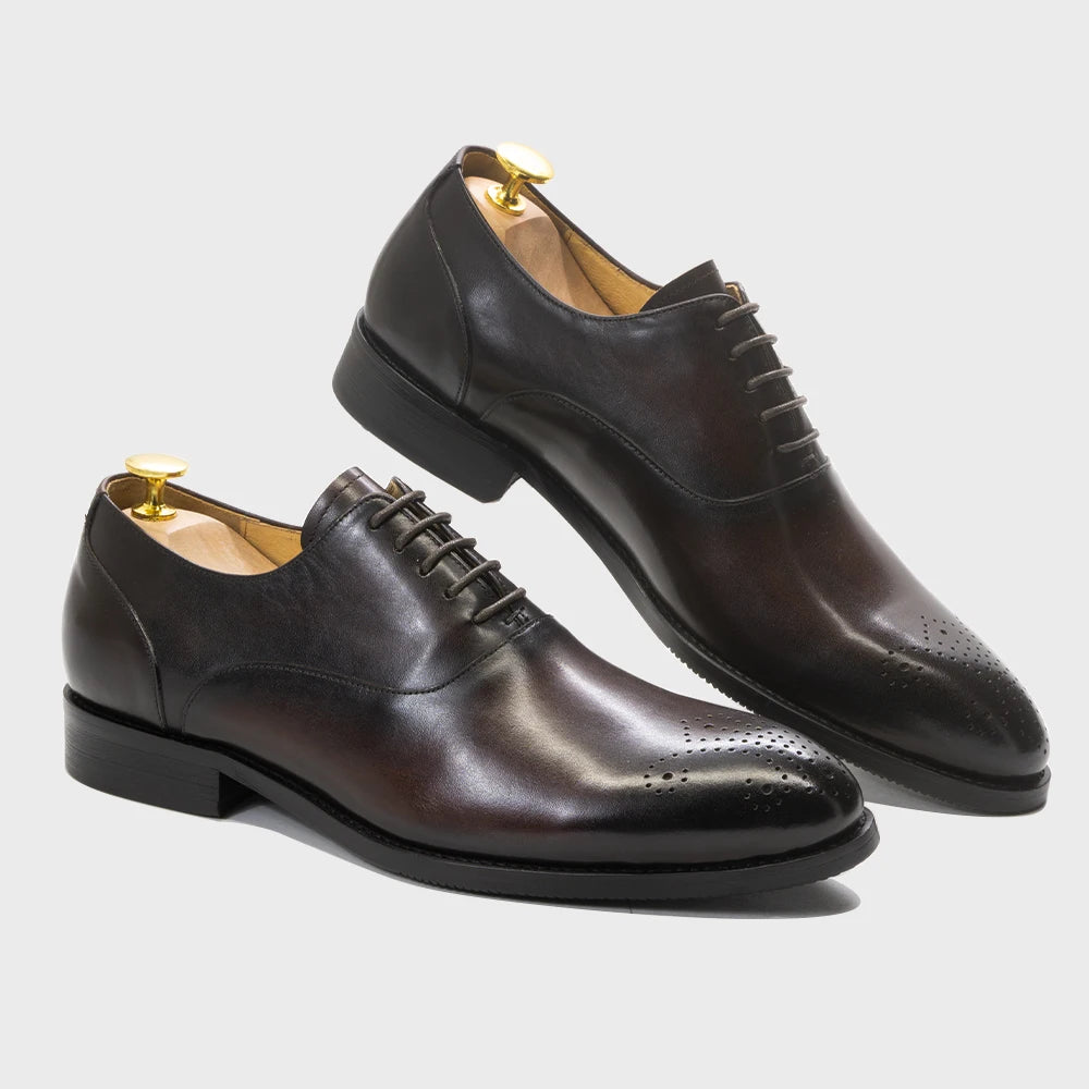 Scarpe Oxford Da Uomo In Vera Pelle Stile Classico Italiano Con Lacci Per Matrimonio Ufficio Aziendale Nere E Marroni