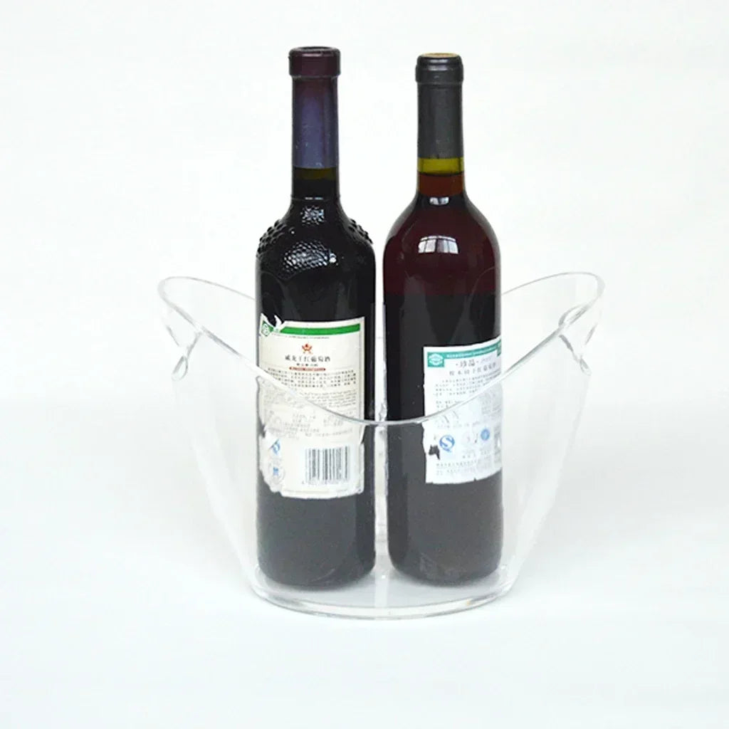 Secchiello Per Ghiaccio In Plastica Trasparente 4L E 8L Per Cubetti E Bottiglie Di Champagne Per Bar