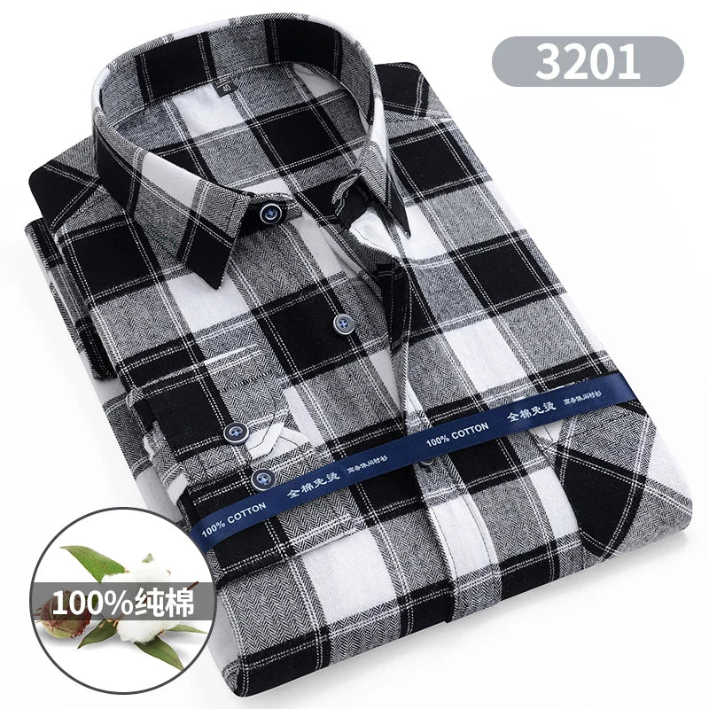 Camicie Da Uomo In Flanella Scozzese A Quadri Manica Lunga In Cotone Taglie Dalla S Alla XL Vestibilita Standard E Casual