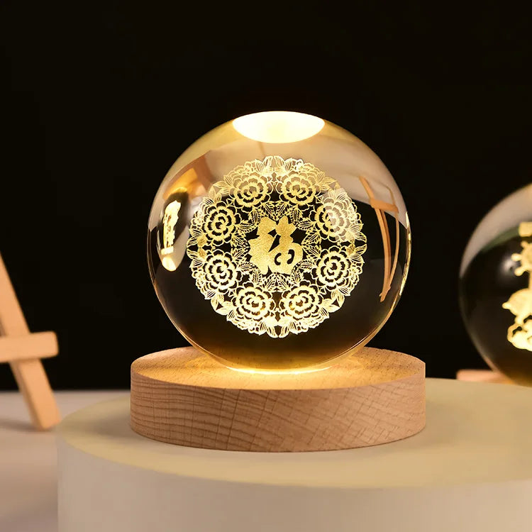 Sfera Di Cristallo 3D Del Sistema Solare Incisa Al Laser Globo Astronomia Regalo E Decorazione Per Casa