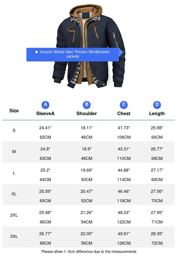 Giacca Bomber Calda Uomo Autunno Inverno Outdoor Con Cappuccio E Cerniera Termica Parka Sportiva